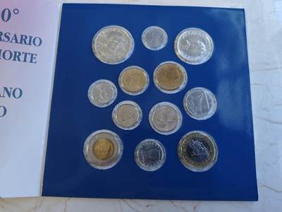第165期拍卖【长期征集拍品】 - 意大利2000年思想家布鲁诺12枚纪念套币含2枚银币，835银