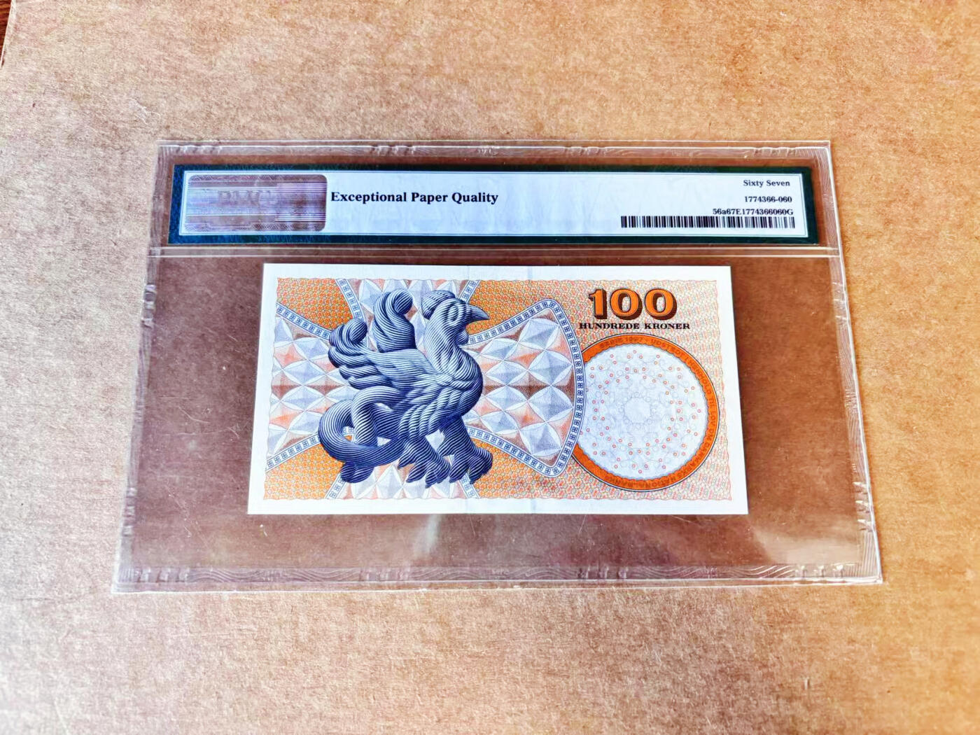 【Blue Auction】世界纸币精拍第688期【精】——18级TOP拍卖/信誉/品质/专业/高效💫 丹麦 1999年100克朗 PMG67EPQ 高分