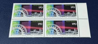 德国邮票专场，都是四方联 - 德国邮票四方联一张，1992年发行，工业及其制造商联合会成立100周年。品相如图
