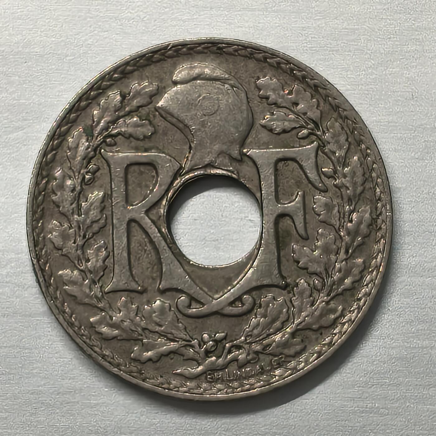 Krab外币市集Vol.17 法国1938年5分-small size