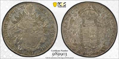  甄臻铺-世界币章拍卖（第23期），送拍享返佣金等优惠多多 - PCGS-AUD 1780-B匈牙利Thaler圣母抱婴原铸大奶妈，原味极美