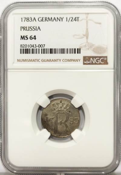博洋堂世界钱币拍卖第134期（全场包邮） - NGC MS64 德国普鲁士1783年腓特烈大帝1/24泰勒银币