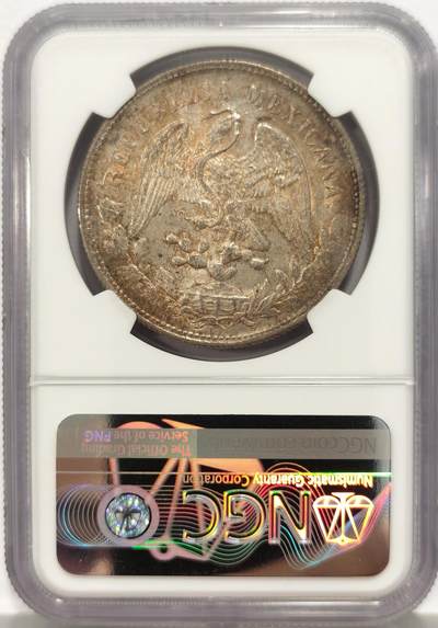 博洋堂世界钱币拍卖第129期（全场包邮） NGC MS62 1901-Zs FZ 墨西哥鹰洋1比索，淡彩金包浆，打制不错