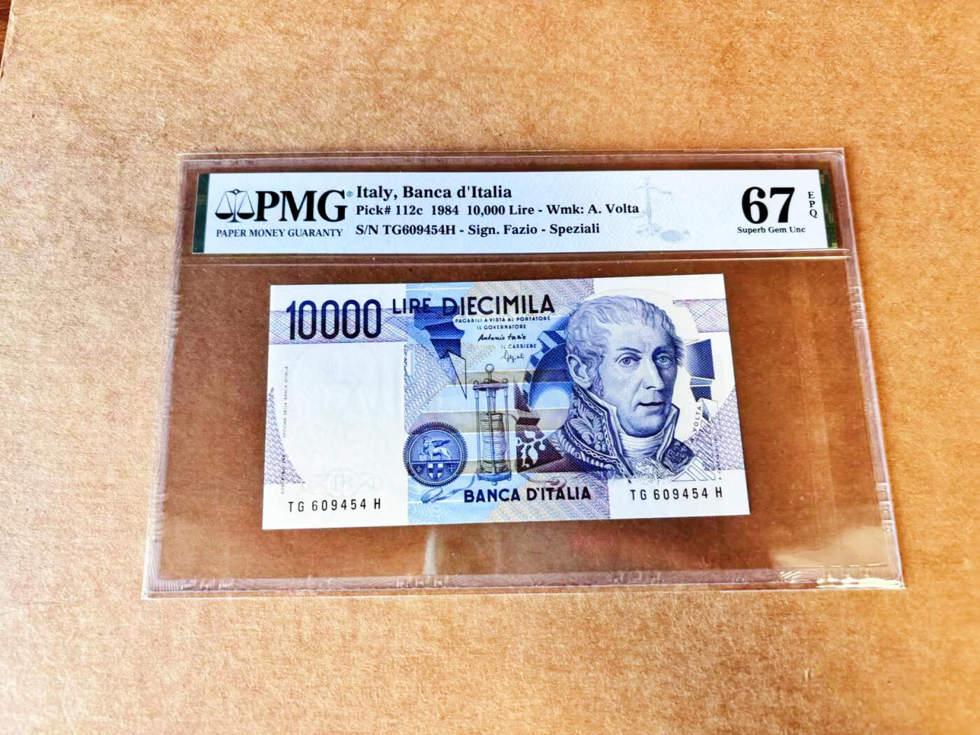 【Blue Auction】世界纸币精拍第688期【精】——18级TOP拍卖/信誉/品质/专业/高效💫 意大利 1984年10000里拉 PMG67EPQ 高分