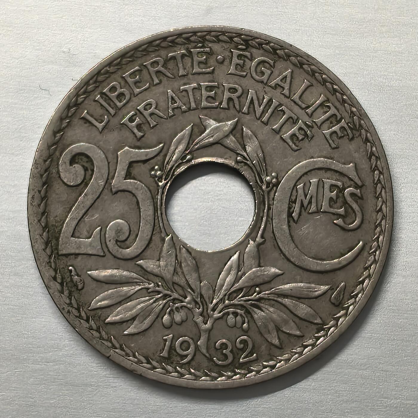 Krab外币市集Vol.17 法国1932年25分