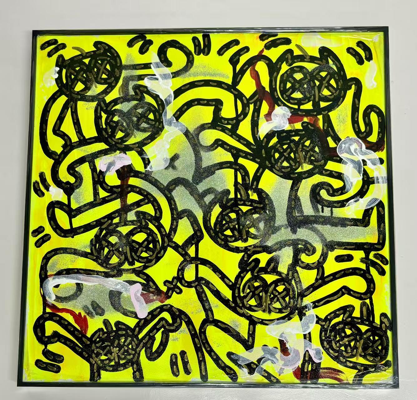 零元拍：歪歪亲笔签名原画作品丙烯画，作品名称：《街头密语》