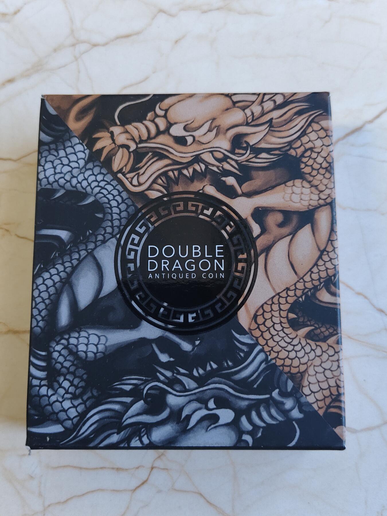 第165期拍卖【长期征集拍品】 图瓦卢2019年双龙戏珠阴阳八卦2盎司纪念银币，证书签字版本（证书前50号都是设计师亲笔签名），9999银，发行888枚，原价1980