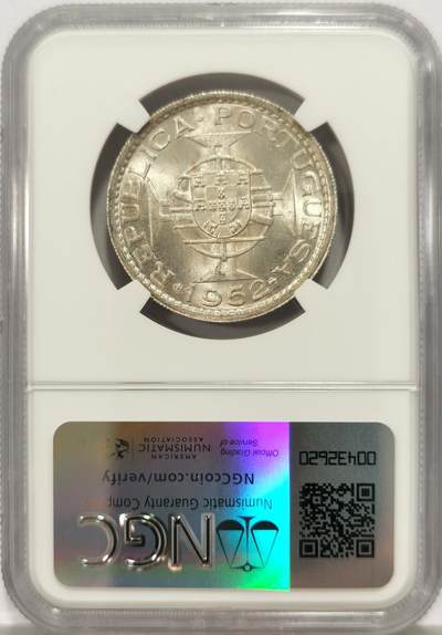 博洋堂世界钱币拍卖第129期（全场包邮） NGC MS66 澳门1952年5PATACAS，麦希奇所见评分最高分，真正的开卷顶级品相