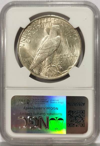 博洋堂世界钱币拍卖第129期（全场包邮） 1923年美国和平银元NGC-MS63，原汁原味，币面清爽干净又漂亮，状态极佳。