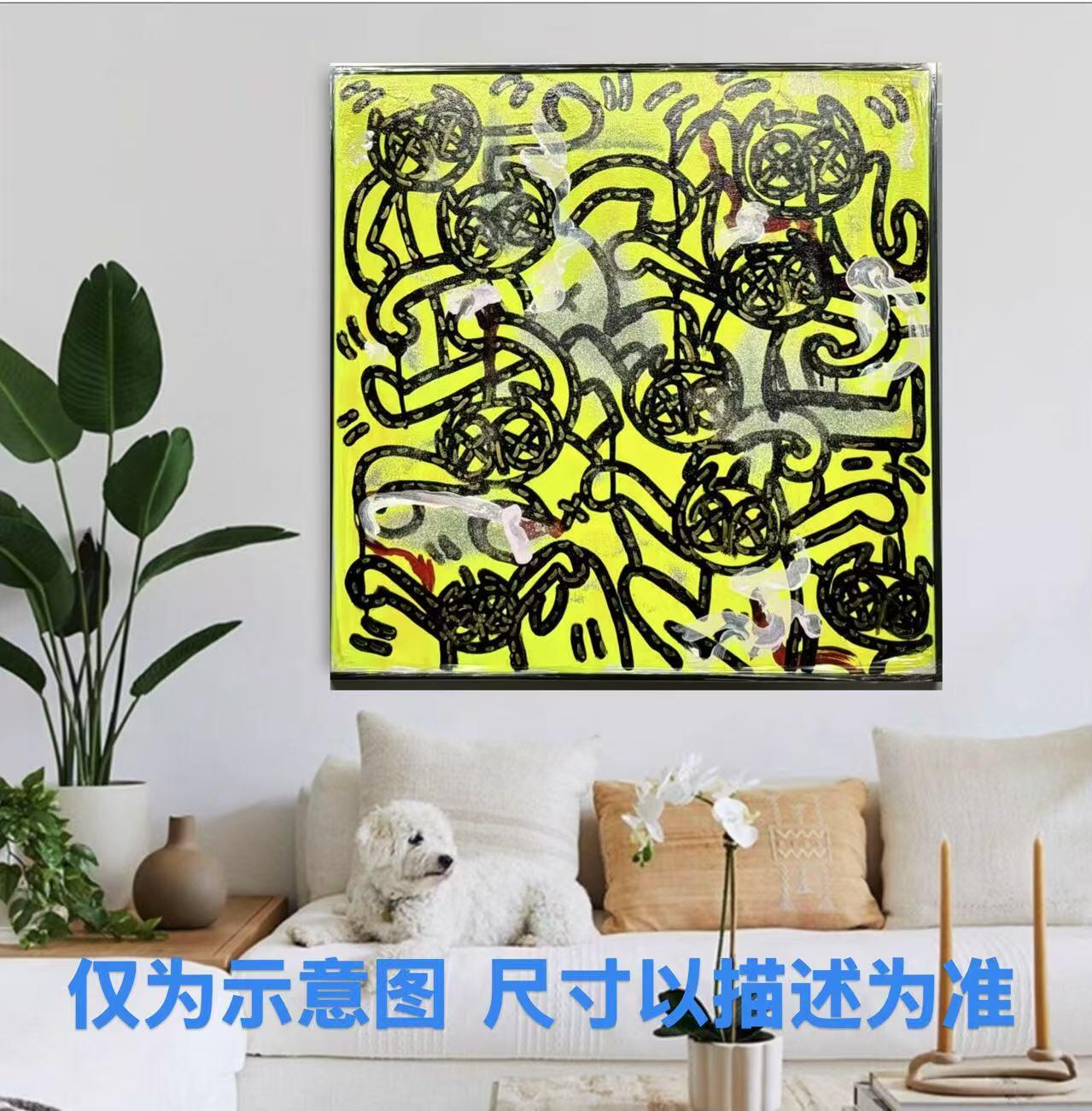 零元拍：歪歪亲笔签名原画作品丙烯画，作品名称：《街头密语》
