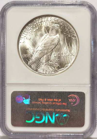 博洋堂世界钱币拍卖第129期（全场包邮） 1923年美国和平银元NGC-MS64，原汁原味，银光闪闪，币面润泽又犀利，清爽干净又舒适，打制深峻，转光强烈细节优秀，状态一流。