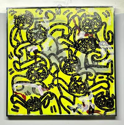 零元拍：歪歪亲笔签名原画作品丙烯画，作品名称：《街头密语》 - 零元拍：歪歪亲笔签名原画作品丙烯画，作品名称：《街头密语》