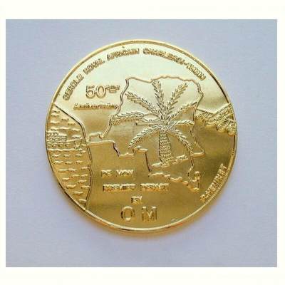 比利时1949年 比属刚果高浮雕精制大镀金章 50MM - 比利时1949年 比属刚果高浮雕精制大镀金章 50MM