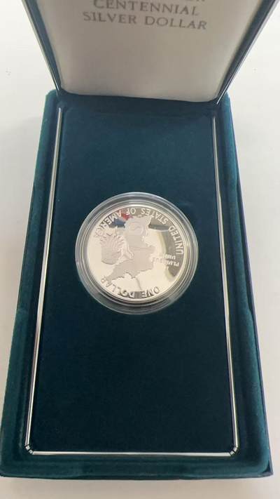 康怡轩钱币【新加坡+不丹+澳门+帕劳+美国+蒙古 纪念币专场】第251010期  1991年美国发行朝鲜战争38周年1美元精制银币