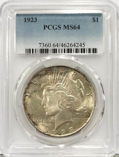 博洋堂世界钱币拍卖第129期（全场包邮） PCGS MS64 美国1923年和平鹰