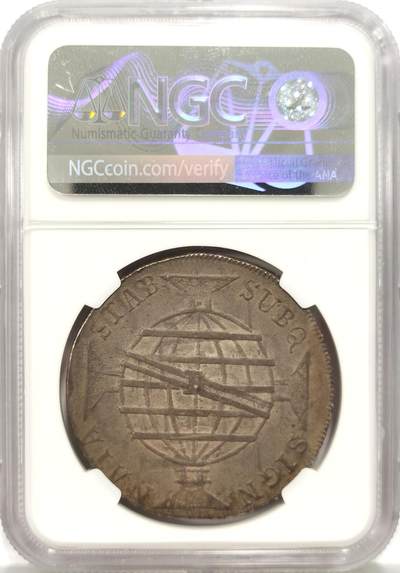 博洋堂世界钱币拍卖第129期（全场包邮） NGC XF45 巴西1816年960R，灰黑醇厚包浆，细节深打严重低评。