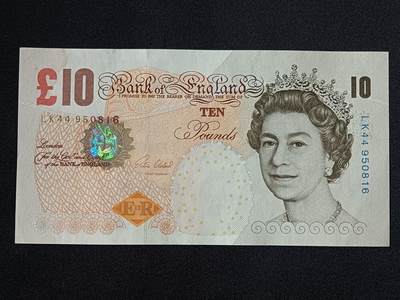 【游宝拍卖】乙巳蛇年55期 周四集拍 - 英国-10英镑【E序列 达尔文版 全新UNC-】