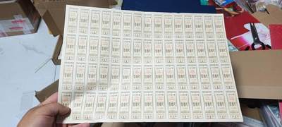 票证拍场，都是整版或者联票 - 江苏省布票  壹市尺   1984年发行   整版60联