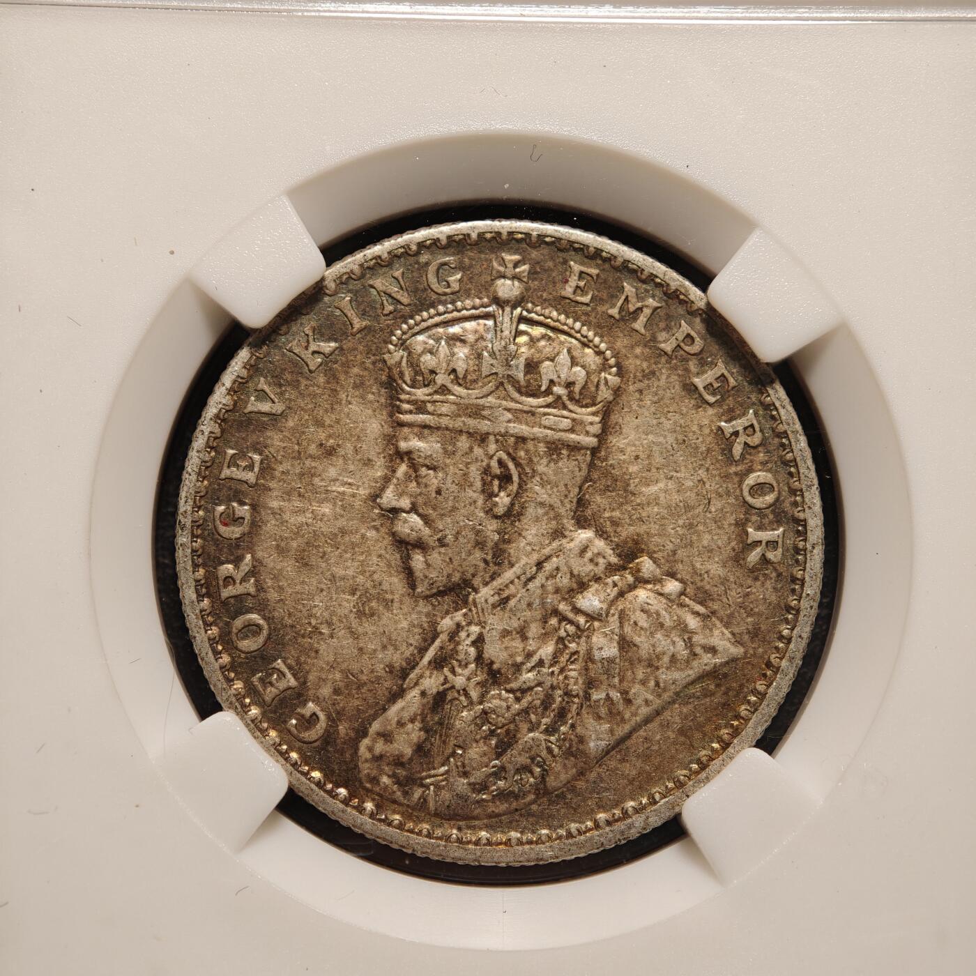 【德藏】世界币章拍卖第136期（拍品征集中~欢迎藏友联系） 1917年 英属印度卢比银币 中乾评级 AU53