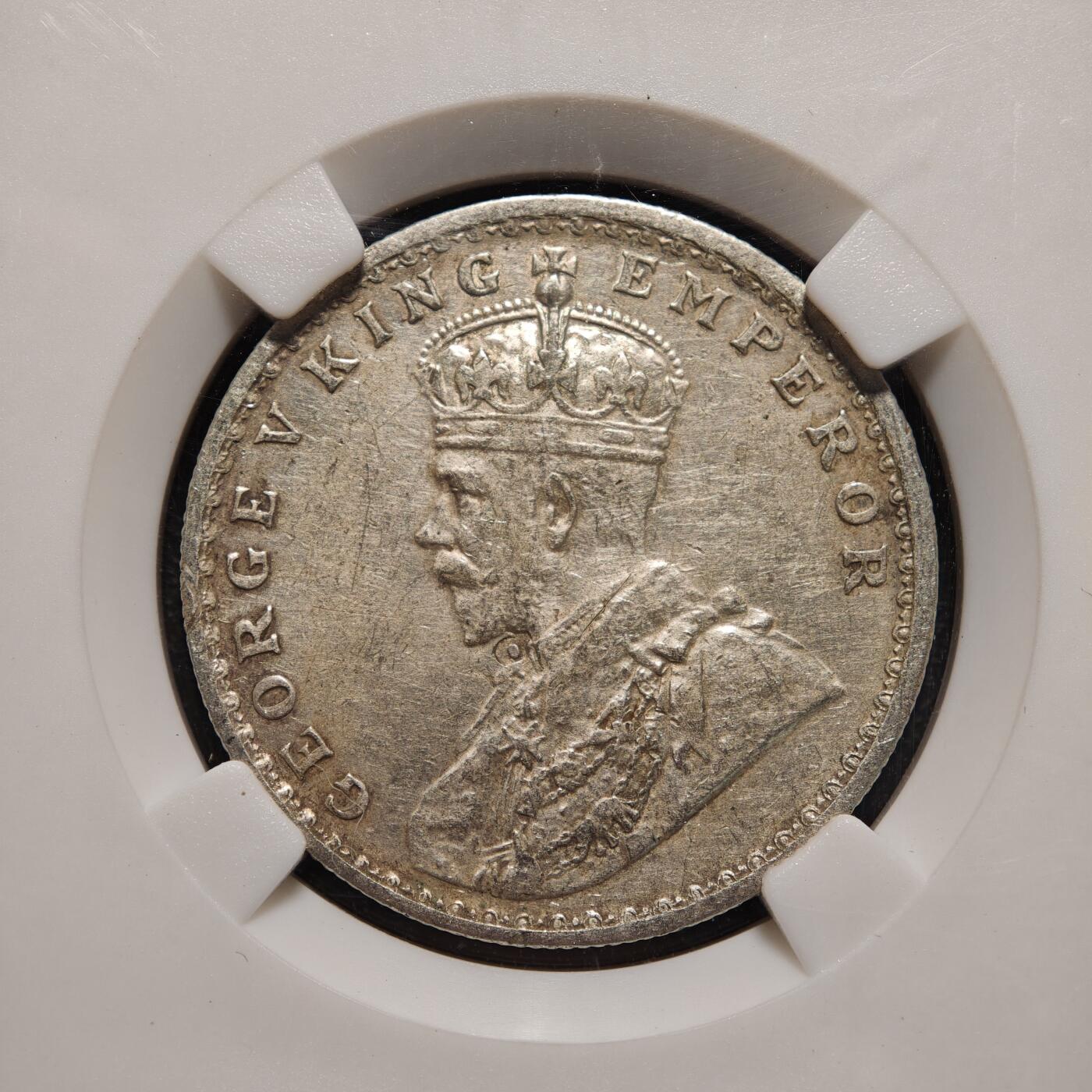 【德藏】世界币章拍卖第136期（拍品征集中~欢迎藏友联系） 1916年 英属印度卢比银币 中乾评级 AU53