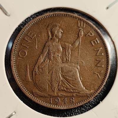 泉币菌-第46场-周末福利场 - 极美英国 1948年 乔治六世 一便士 大铜币 31mm