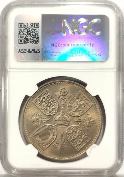 博洋堂世界钱币拍卖第129期（全场包邮） NGC MS65 英国1953年伊丽莎白二世登基纪念克朗