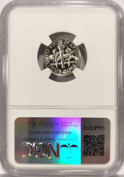 博洋堂世界钱币拍卖第129期（全场包邮） NGC PF67 美国1964年罗斯福10分银币，高分镜面