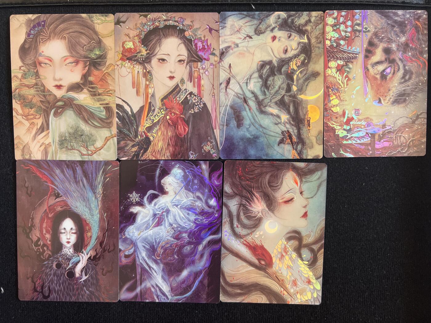 卡牌发烧友第7期（收拍品，各类国潮卡牌，不寄存，自制卡难免瑕疵，可能存在出厂瑕疵，品控介意勿拍！） 卡联社 山海美人 沧海遗珠 七张 彩闪