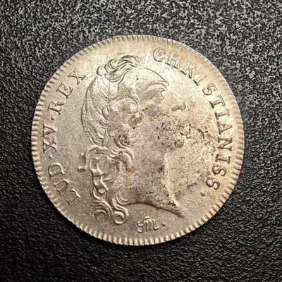 【德藏】世界币章拍卖第136期（拍品征集中~欢迎藏友联系） - 1715-1774年 法国路易十五圣路易斯军事代用币银章 状态安逸 淡包浆 直径约：29.8mm；重约：9.4g