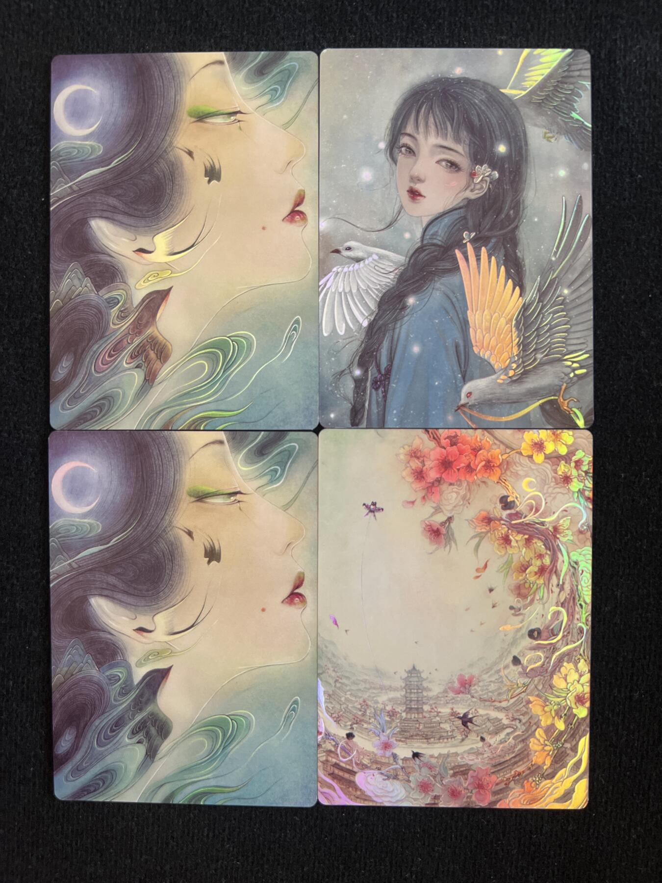 卡牌发烧友第7期（收拍品，各类国潮卡牌，不寄存，自制卡难免瑕疵，可能存在出厂瑕疵，品控介意勿拍！） 卡联社 山海美人 浮生四季 彩闪四张