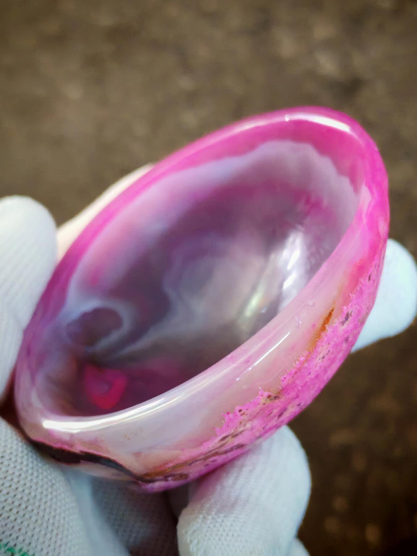 ❤精品缠丝玛瑙原石原皮笔洗烟灰缸(42023)规格92*78*33mm重量188g