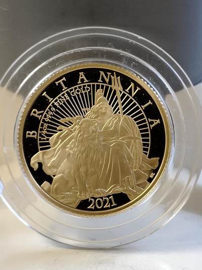 英国2021年大不列颠女神7.8克纪念金币，9999金，发行775枚