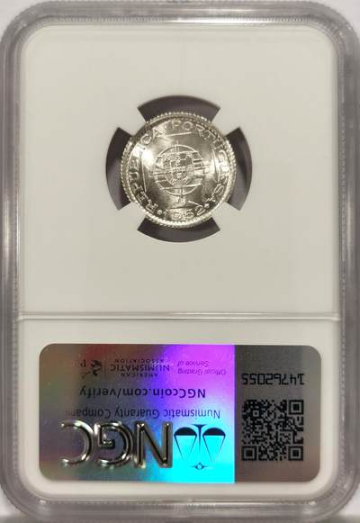 博洋堂世界钱币拍卖第129期（全场包邮） NGC MS66 葡属澳门1952年首版壹圆银币，顶级高分