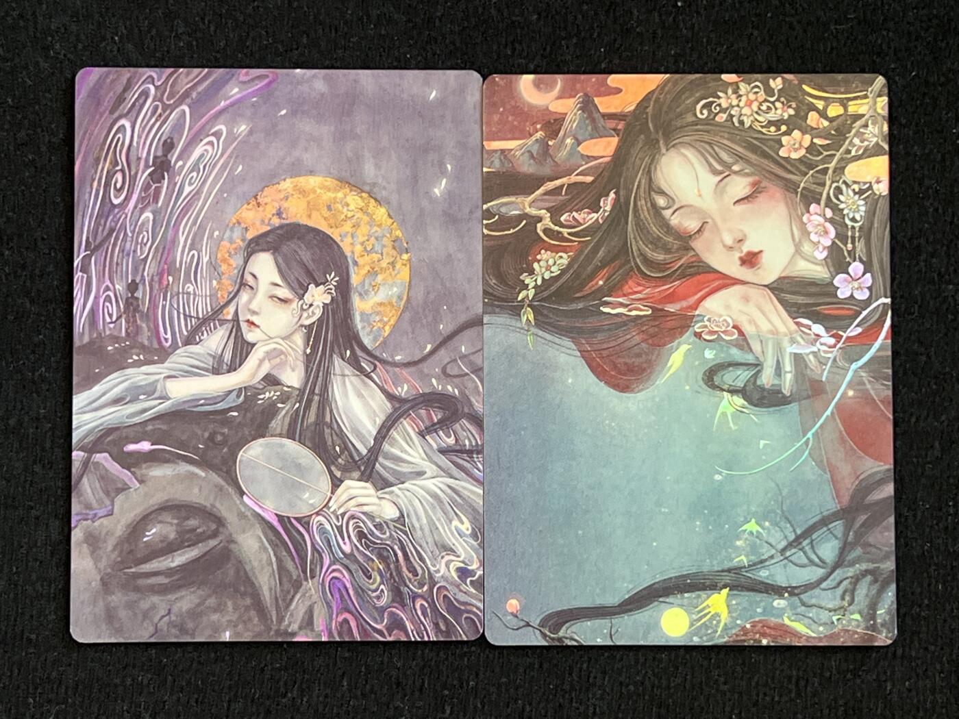 卡牌发烧友第7期（收拍品，各类国潮卡牌，不寄存，自制卡难免瑕疵，可能存在出厂瑕疵，品控介意勿拍！） 卡联社 山海美人 浮生忘川 彩闪 两张