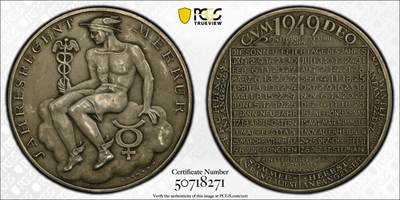 博洋堂世界钱币拍卖第129期（全场包邮） PCGS SP63 维也纳日历系列1949年版银章，后期有很多镀银款，这个是90%含量的银章。
