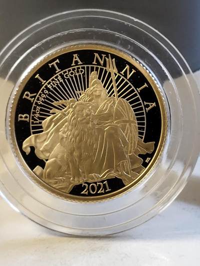 英国2021年大不列颠女神7.8克纪念金币，9999金，发行775枚