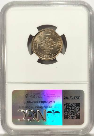 博洋堂世界钱币拍卖第129期（全场包邮） NGC MS66 葡属澳门1952年首版伍毫，麦稀奇所见最高分
