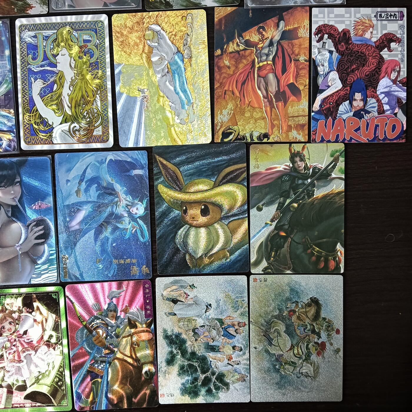 花开卡拍第29期（品控勿拍!!!拍品不寄存，运费5元，自制卡难免瑕疵，可能存在轻微撞角爆边等出厂瑕疵，品控介意勿拍！） 散配动漫粗闪31张