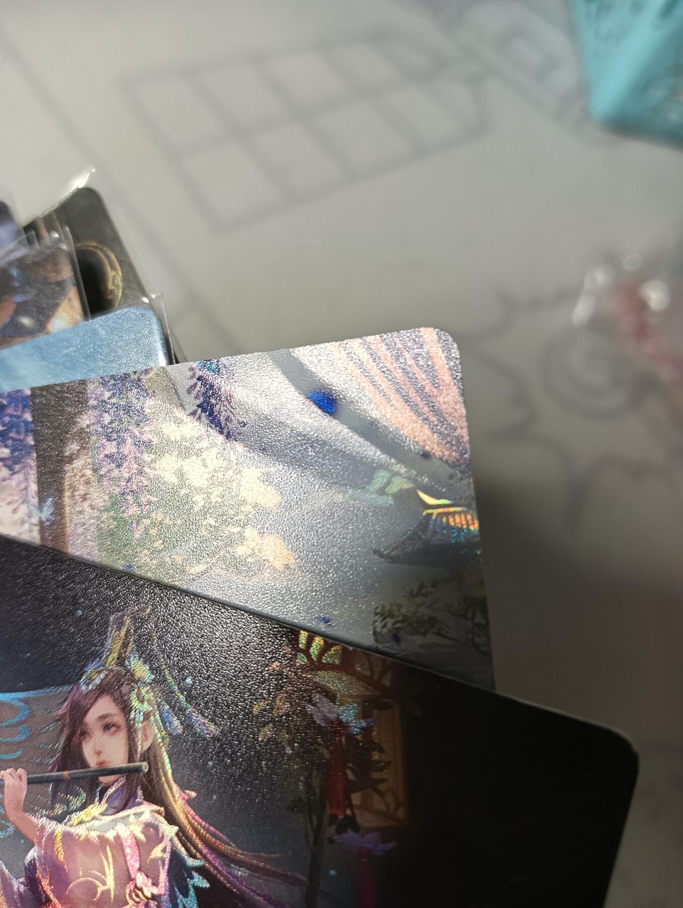 花开卡拍第29期（品控勿拍!!!拍品不寄存，运费5元，自制卡难免瑕疵，可能存在轻微撞角爆边等出厂瑕疵，品控介意勿拍！） 鸡腿卡牌 横版女将某一弹九张 彩闪 注意有三张有压痕