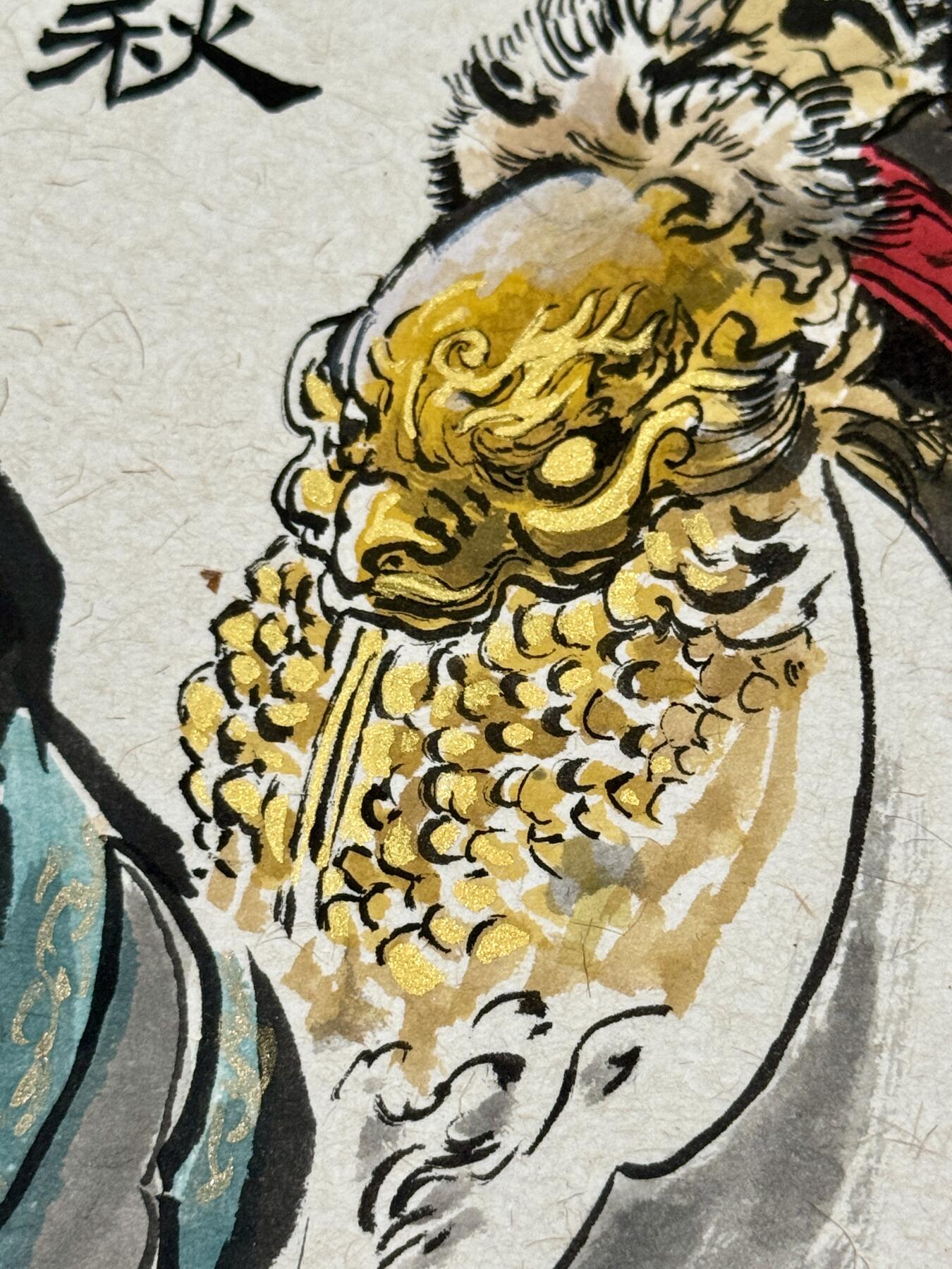 白泽拍卖卡牌手绘专场第20期（夕阳已下月初生，小暑才交雨渐晴） 2025 权迎东&一泡共绘 忠义关张 尺寸：45cm*33cm