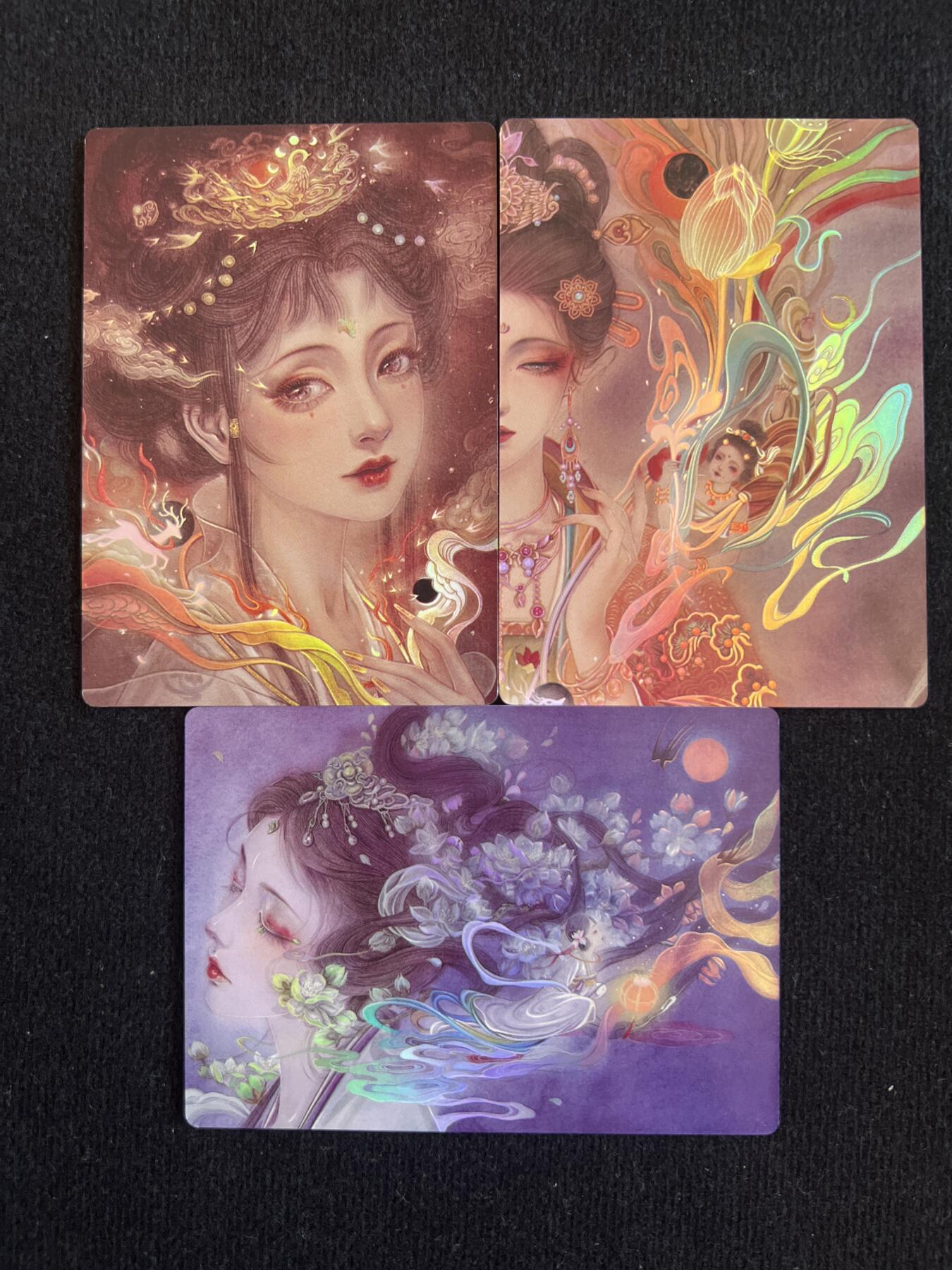 卡牌发烧友第7期（收拍品，各类国潮卡牌，不寄存，自制卡难免瑕疵，可能存在出厂瑕疵，品控介意勿拍！） 卡联社 山海美人 敦煌遗梦 三张 彩闪
