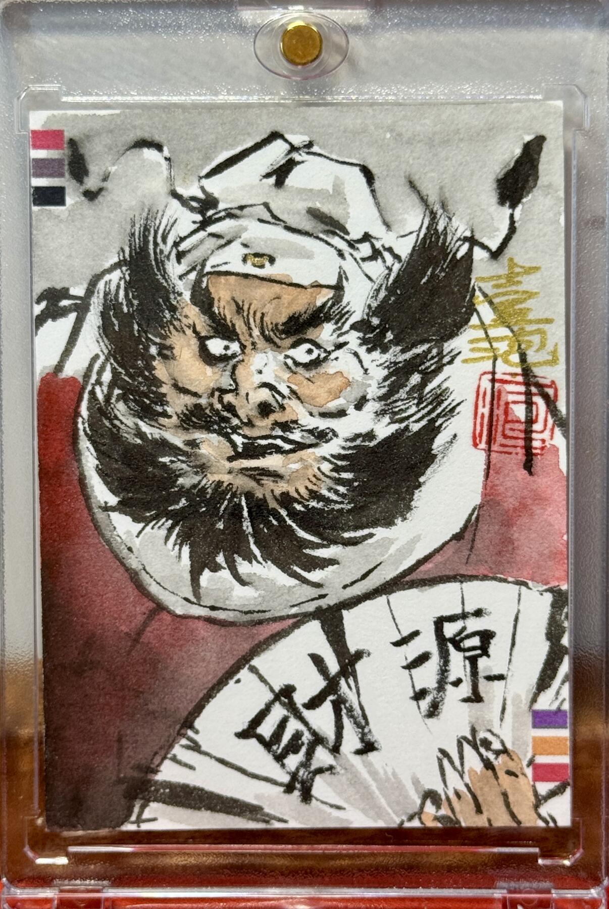 白泽拍卖卡牌手绘专场第20期（夕阳已下月初生，小暑才交雨渐晴） 2025 麦稀奇收藏嘉年华手绘限定卡 钟馗 一泡亲签 卡砖封装