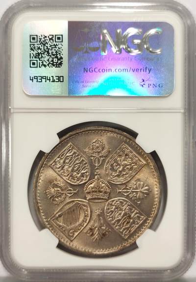 博洋堂世界钱币拍卖第129期（全场包邮） NGC MS66 英国1953年伊丽莎白二世登基纪念克朗，高分少见