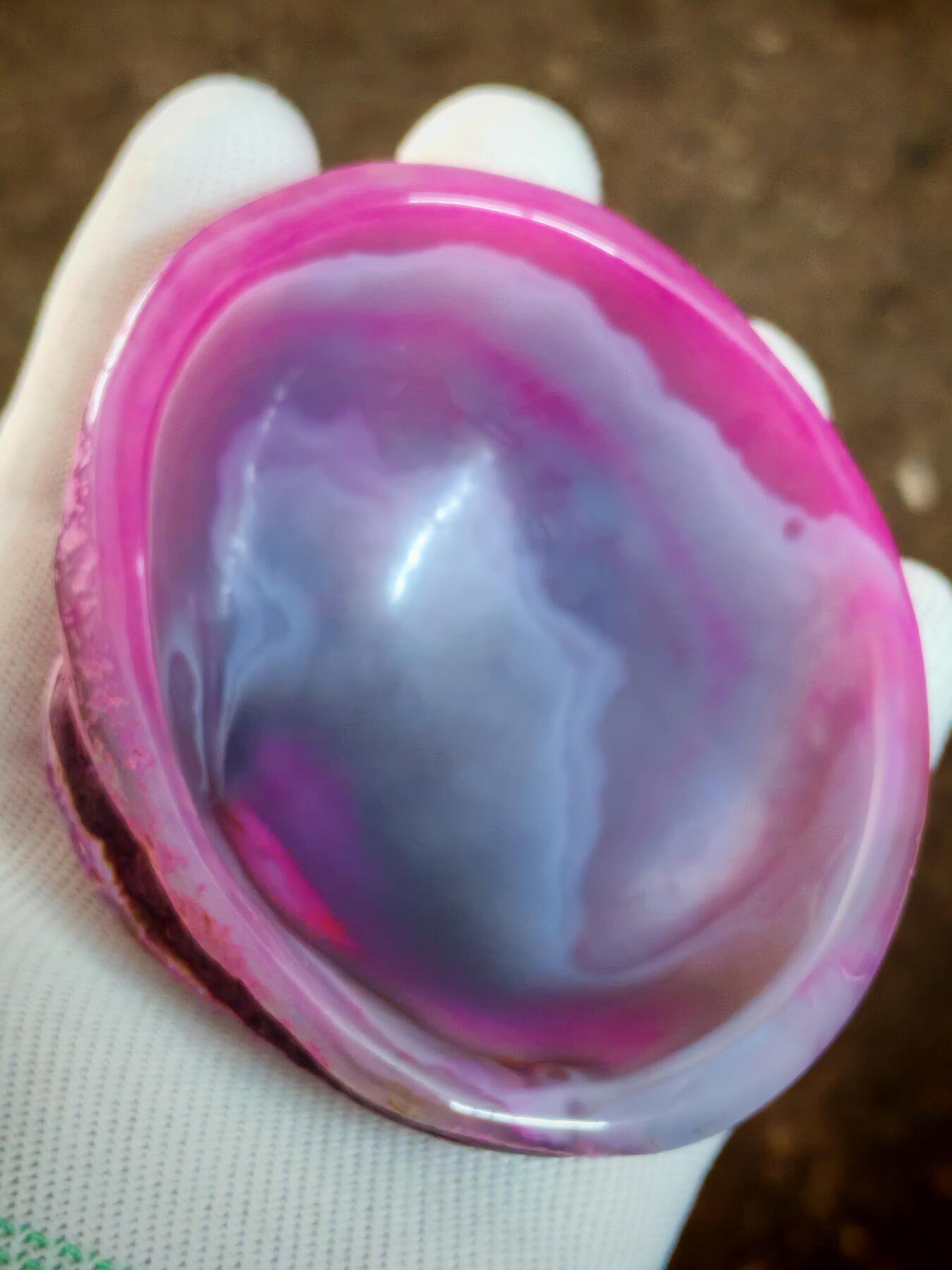 ❤精品缠丝玛瑙原石原皮笔洗烟灰缸(42023)规格92*78*33mm重量188g