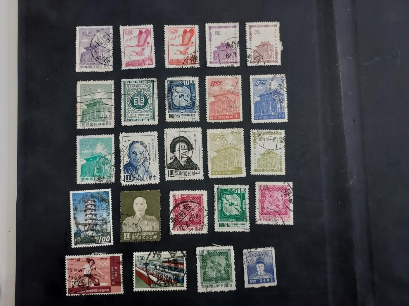 博彦收藏   7月19日 8点邮票专场 台湾旧票24枚，个别折印/瑕疵，大部分上品