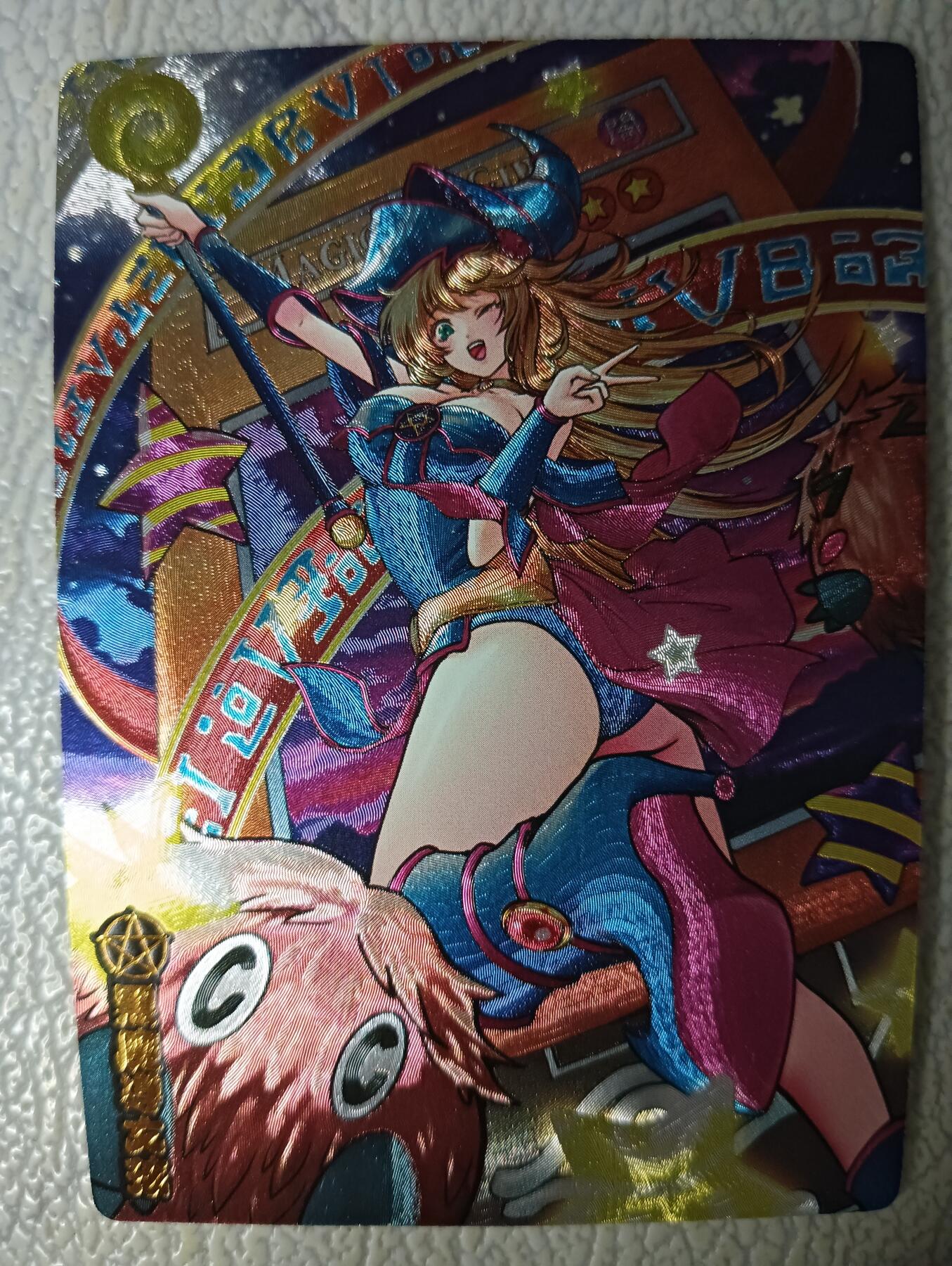 花开卡拍第29期（品控勿拍!!!拍品不寄存，运费5元，自制卡难免瑕疵，可能存在轻微撞角爆边等出厂瑕疵，品控介意勿拍！） 奇点卡牌 原创黑魔女 粗闪一张