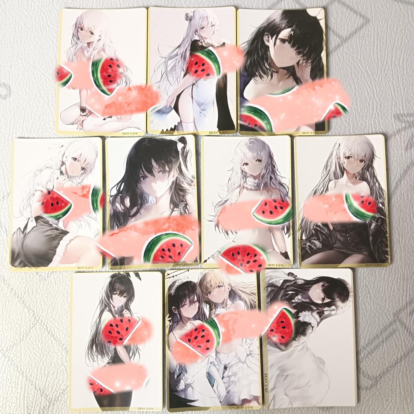 花开卡拍第29期（品控勿拍!!!拍品不寄存，运费5元，自制卡难免瑕疵，可能存在轻微撞角爆边等出厂瑕疵，品控介意勿拍！） 妹卡10张，卡背艺术