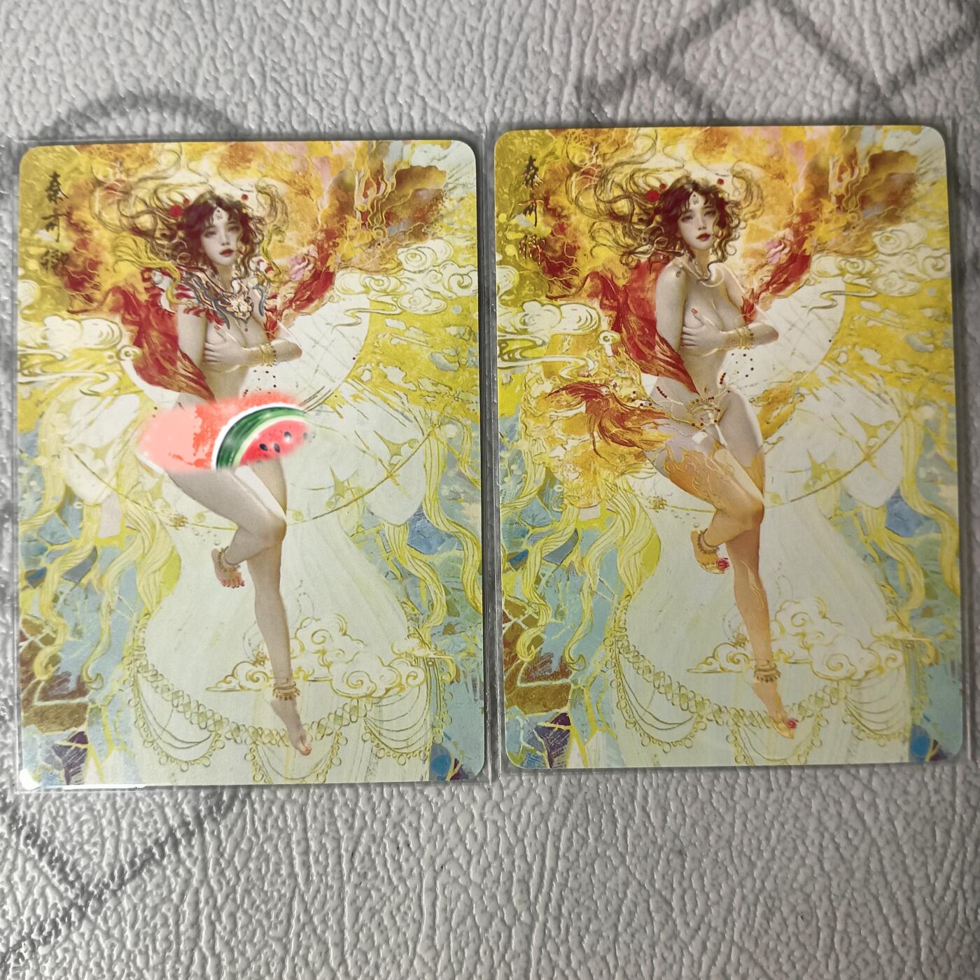 花开卡拍第29期（品控勿拍!!!拍品不寄存，运费5元，自制卡难免瑕疵，可能存在轻微撞角爆边等出厂瑕疵，品控介意勿拍！） 燎原卡牌 焱卡文化 刷子太虚幻境 秦可卿，普卡，一套两张
