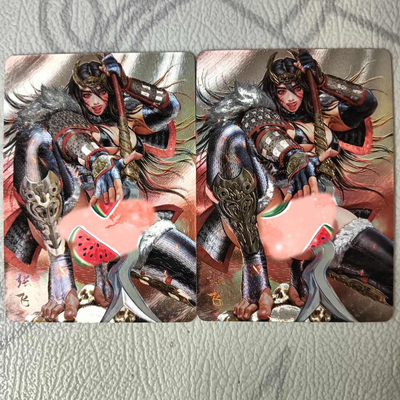 花开卡拍第29期（品控勿拍!!!拍品不寄存，运费5元，自制卡难免瑕疵，可能存在轻微撞角爆边等出厂瑕疵，品控介意勿拍！） 燎原文化 三国姬 黑暗王朝 张飞 粗闪 随粗双工艺