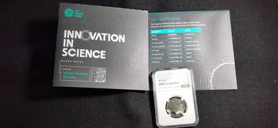 刘世昌艺术品销售中心～虎踞龙蟠*金杨在线联拍群第521期 英国2019年“史蒂芬霍金.黑洞”50便士纪念币（NGC   MS66DPL    串号：6415595-032）1枚，原卡册。